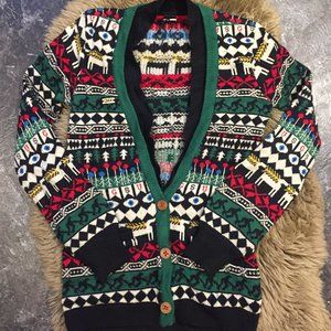 GSUS wool blend ugly Christmas grandpa sweater cardigan - size XS